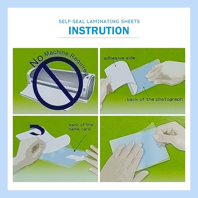 Uinkit Self Sealing Laminating Pouches, Waterproof Lamination Pouches, Permanent Adhesive 10mil Thickness 2.6x3.9inches 110Pack No Machine Needed (2.6x3.9Inchesx110Pack)