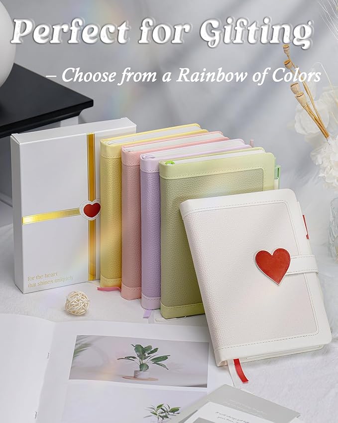 Journal for Women and Girls with Heart Buckle, 240 Pages Girls Diary Journal with Pen for Writing, Cute Daily Writing Journals for Women, B6 Pretty Journaling Hardcover Notebooks (Melon Yellow)