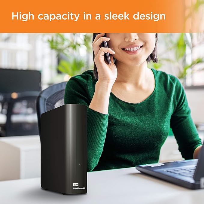 Western Digital 26TB Elements Desktop External Hard Drive, USB 3.0 External Hard Drive for Plug-and-Play Storage - WDBWLG0260HBK-NESN