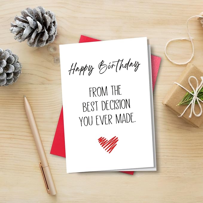 Happy Birthday Card for Boyfriend Husband, Funny Birthday Card for Him Men, Best Decision You Ever Made Birthday Gift
