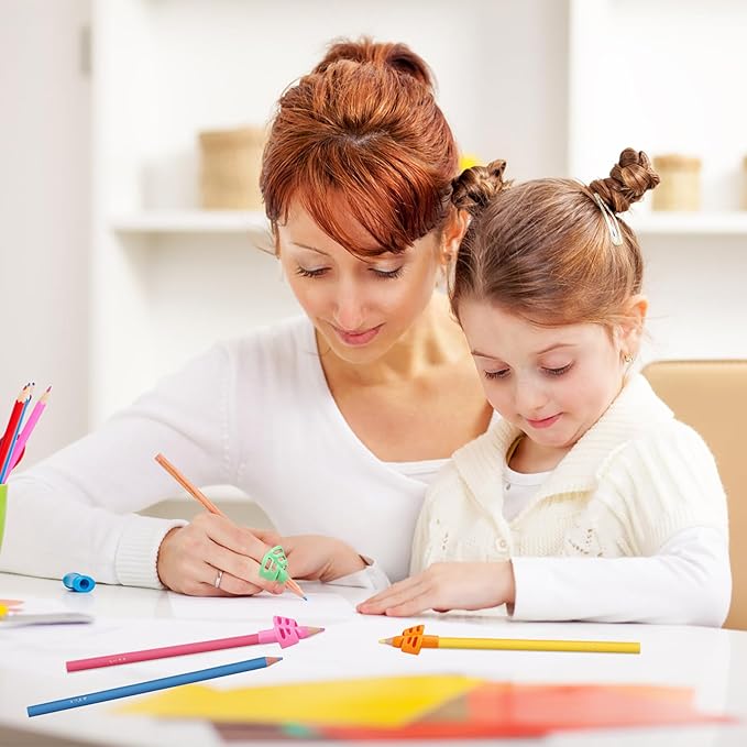 20 Pcs Pencil Grips for Kids Handwriting Pencil Holders Grippers for Kids, Writing Posture Correction Tools for Toddlers, Special Needs Silicone Pencil Supplies for Kindergarten Preschoolers(Mixcolor)