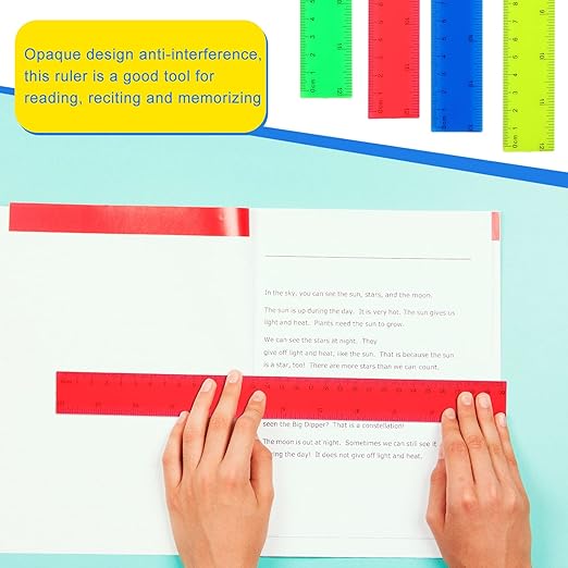 Zonon 500 Pcs 12 Inch Plastic Ruler Assorted Colors Rulers with Centimeters Millimeter and Inches Shatterproof Straightedge Bulk for Classroom School Home Office Kids