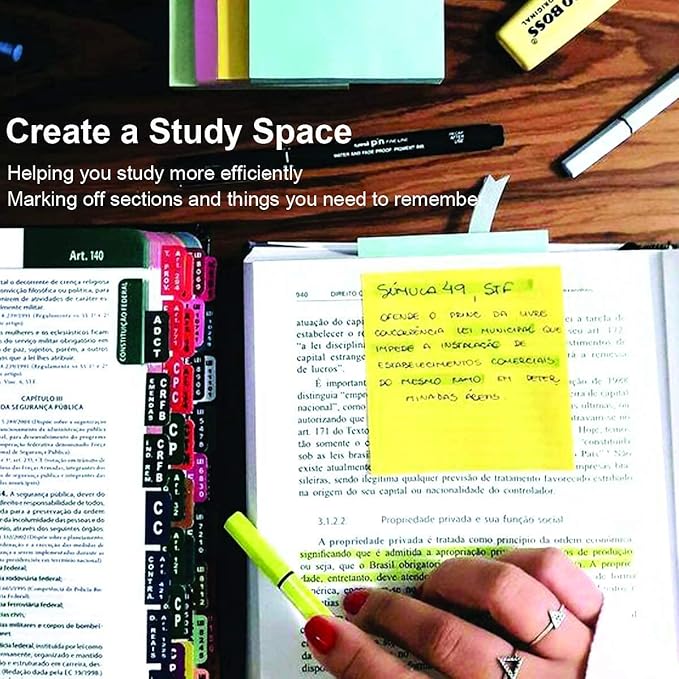 Sticky Notes 3x3, Self-Stick Notes, 36 Pads, 100 Sheets/Pad, Assorted Colors Stickies, Easy to Post Notes for Study, Works, Daily Life (36)