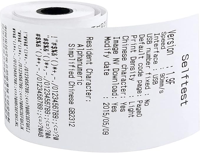 OausTect Credit Card Paper Rolls Thermal 2 1/4 X 50 Adding Machine Paper Rolls for POS Printer/Cash Register Machine, 100 Rolls