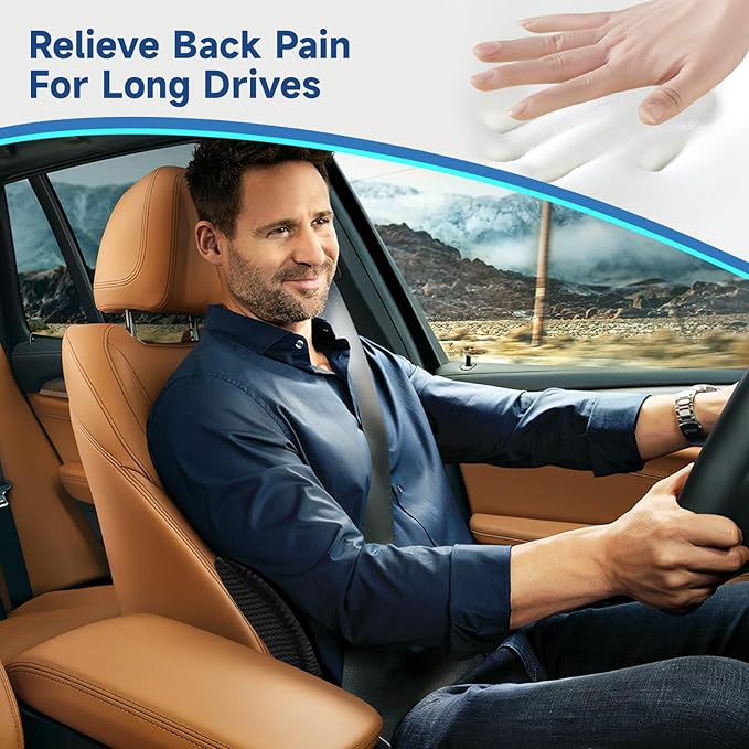 Lumbar Support Pillow for Office Chair Car Back Support Pillow, Memory Foam Gaming Chair Desk Chair Back Cushion for Lower Back Pain Relief, Ergonomic Back Rest
