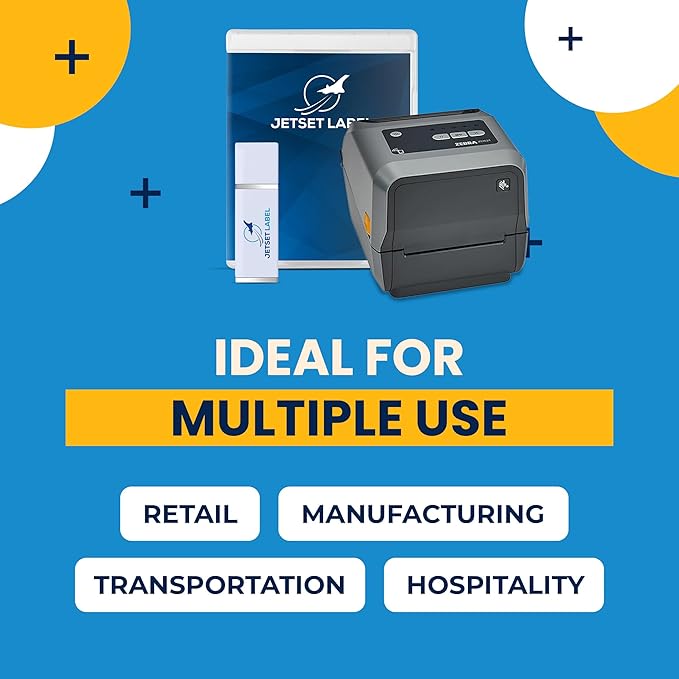 Zebra ZD621 | Thermal Transfer & Direct Thermal Printer ZD6A043-301F00EZ | 300 DPI | USB, USB Host, Ethernet, Serial, BTLE5 Connectivity | Includes Jetset Software