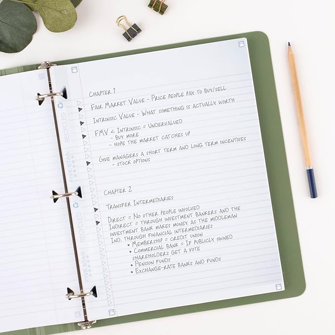 Five Star Loose Leaf Paper + Study App, Recycled Notebook Paper, College Ruled Paper, 8-1/2" x 11", 80 Sheets, Reinforced Filler Paper (170023)