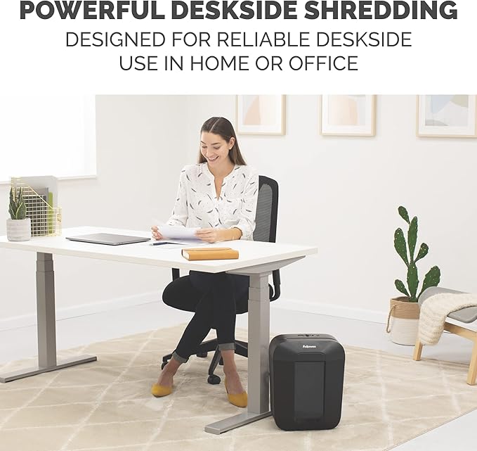 Fellowes LX41-DB 8-Sheet Micro-Cut Paper Shredder for Home Office