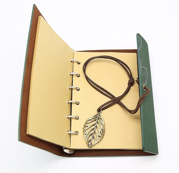 EvZ Vintage Dark Green PU Leather Cover Loose Leaf Blank Notebook Journal Diary Gift