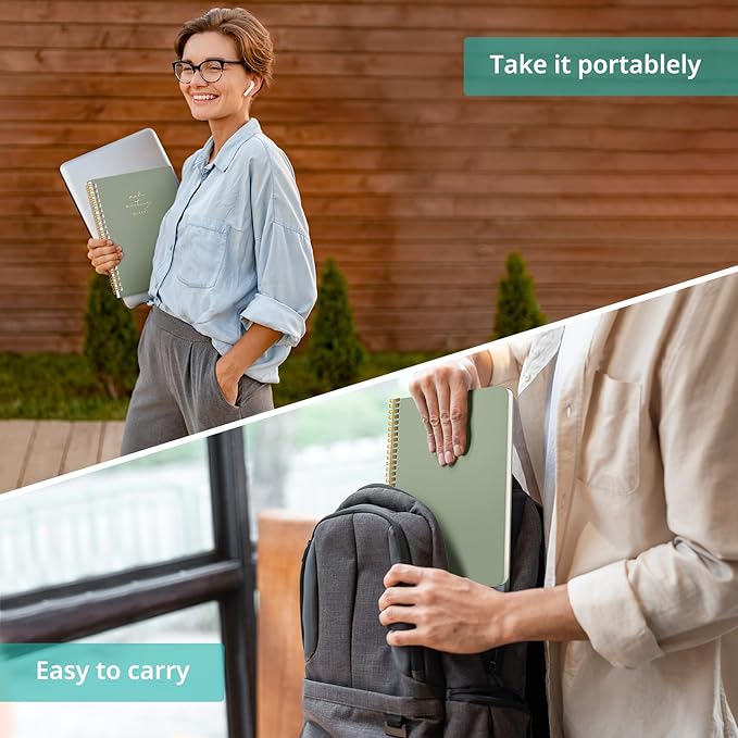 6 Pack of Meeting Notebook for Work Organization - Work notebook with action items, Meeting Minutes Planner Notebook, Perfect Office Supplies for Men & Women - Multi