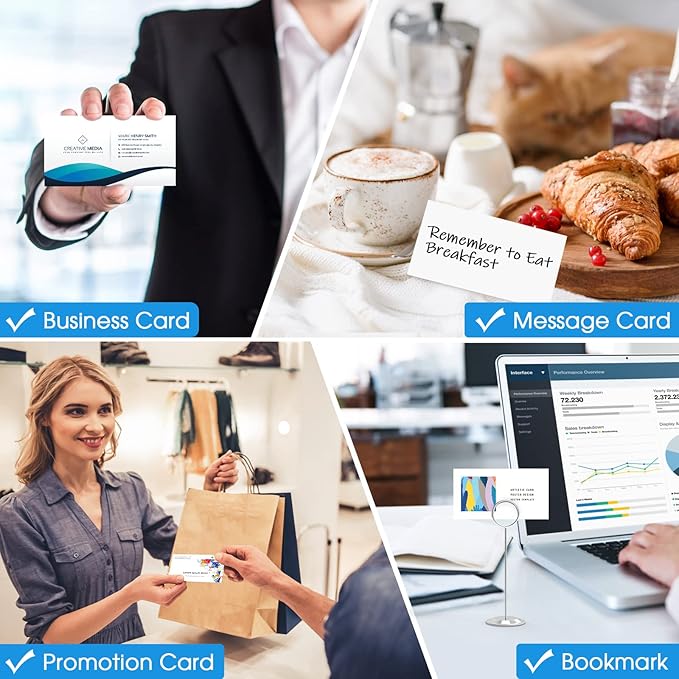 MaxGear Business Card Printable Business Card, Compatible with Laser & Inkjet Printer, Double-Sided Printing, Heavyweight, Matte White Paper, Smooth Edge, 10 Cards/Sheet, 1000 Cards, 3.5" x 2"(8871