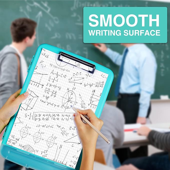 Sooez Clipboard with Storage, High Capacity Nursing Clipboards with Pen Holder, Heavy Duty Plastic Storage Clipboard with Low Profile Clip, Clipboard Folder, Teacher Must Haves, Office Supplies