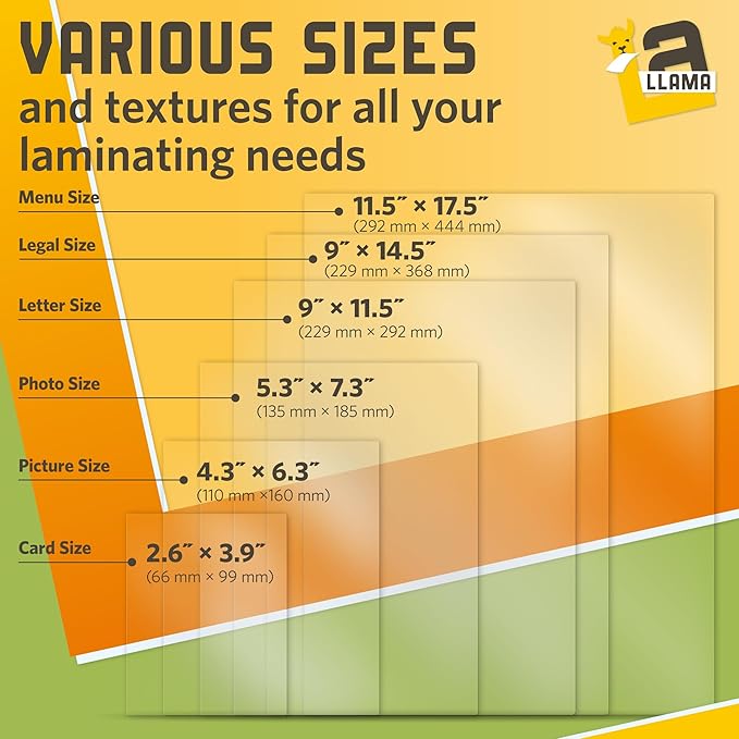 Matte Laminating Sheets 9โ x 14.5โ, 3 Mil Thick, 50 Pack, Legal Size Matte Thermal Laminating Pouches 8.5 x 14