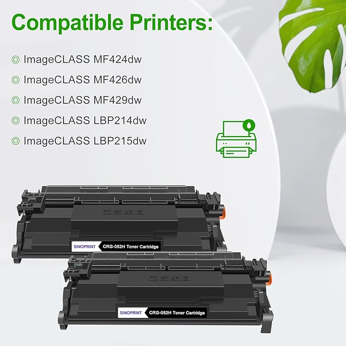 052H Toner Cartridge Compatible Replacement for Canon 052H 052 Toner Cartridge for Canon imageCLASS MF426dw MF424dw MF429dw LBP215dw LBP214dw Printer (Black, 2-Pack)