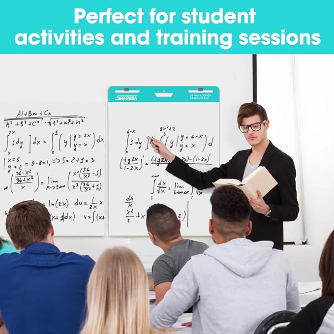 Sticky Easel Pad, 25 in x 30 in,Flip Chart Paper,Sticky Chart Paper for Teachers, Large Self-Stick Easel Paper,Super Sticky & Bleed-Resistant,30 Sheets/Pad,4 Pads