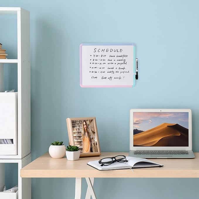 Mr. Pen- Dry Erase Board, 14” x 11” with a Black Dry Erase Marker, Colorful Frame, Small White Board, White Board for Kids, White Board for Students, Small Dry Erase Board, Mini White Board
