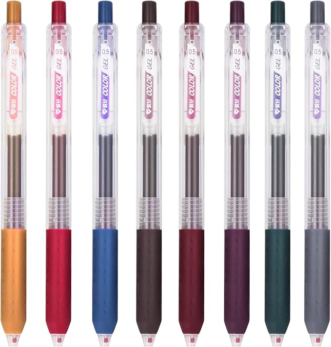 0.5mm Bible Journal Pens No Bleed Through, 8 Color Fine Tip Markers for Bible Study, Bullet Journaling, Drawing,Quick Dry School Supplies (8 retro colors)