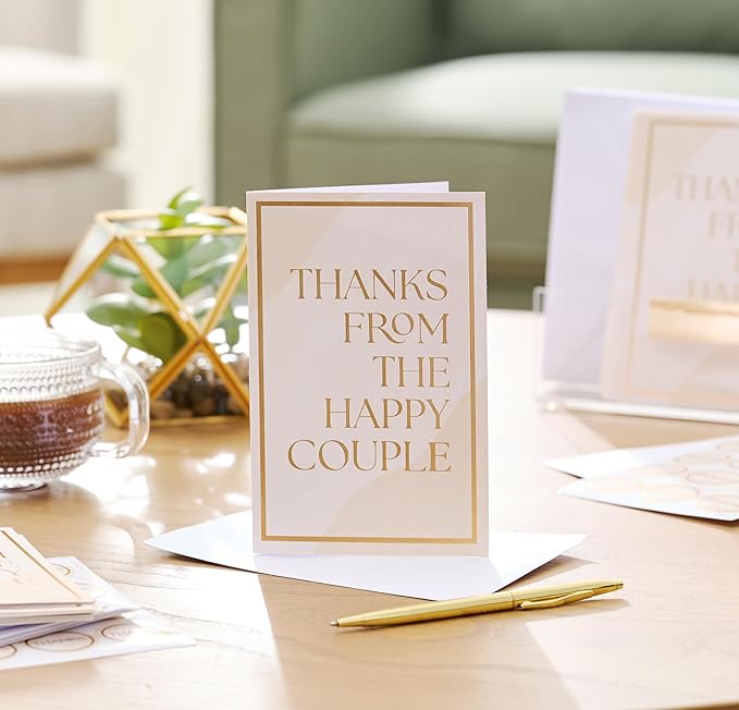American Greetings 48-Count Blank Wedding Thank You Cards with Envelopes