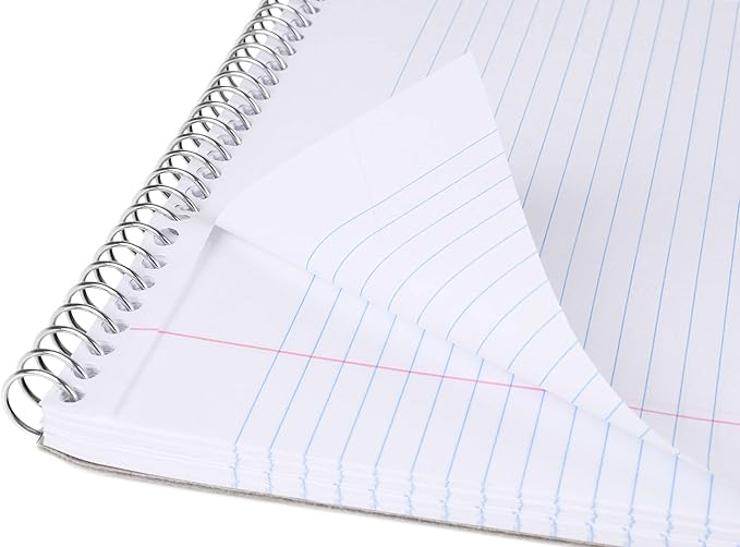 Mintra Office TOP BOUND Durable Spiral Notebooks (Lavender, Salmon, Sage Green, College Ruled 3pk)