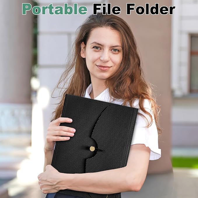 Sooez 7 Pocket Expanding File Folder, Premium Accordion File Organizer, Letter Size Folders for Documents, Sleek Filing Folders with Bungee Closure, Portable Folders for School Office Supplies, Blue