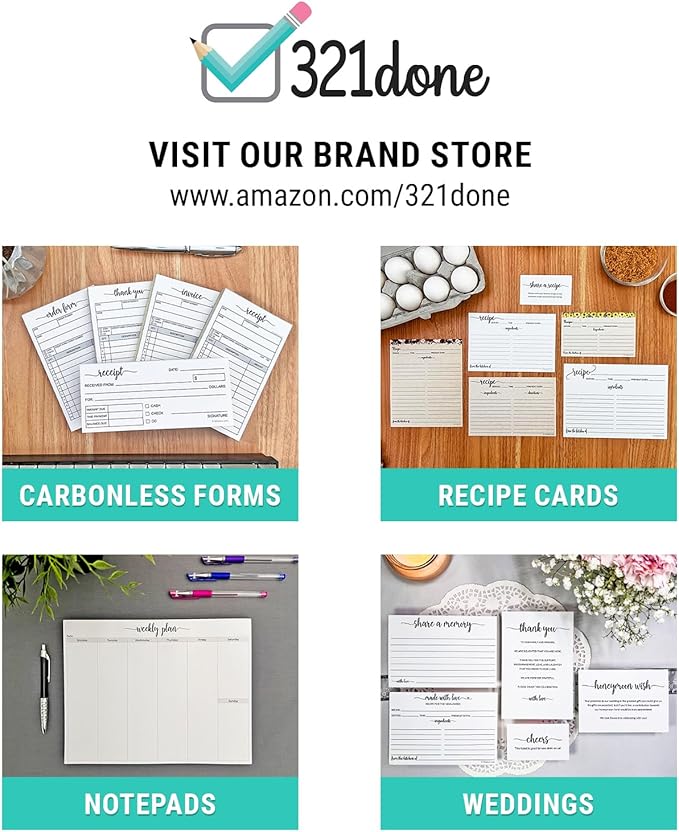 321Done Large Index Cards, Made in USA - Jumbo Size 5x7 Horizontal, College-Ruled Lined Notecards Double-Sided, Thick Heavy Duty Cardstock, Simple Note Cards with Lines, White XL - Set of 50