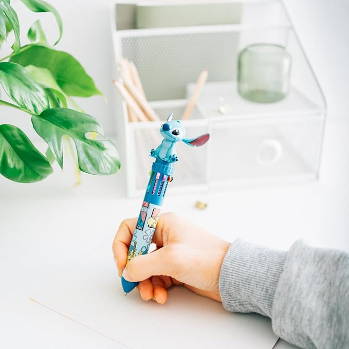 Grupo Erik Stitch Pen - Disney | 10 In 1 Ballpoint Pen With 3D Stitch Topper | Disney Pen | Lilo & Stitch Gifts | Stitch Gifts | Disney Gifts | Stitch Disney Gifts