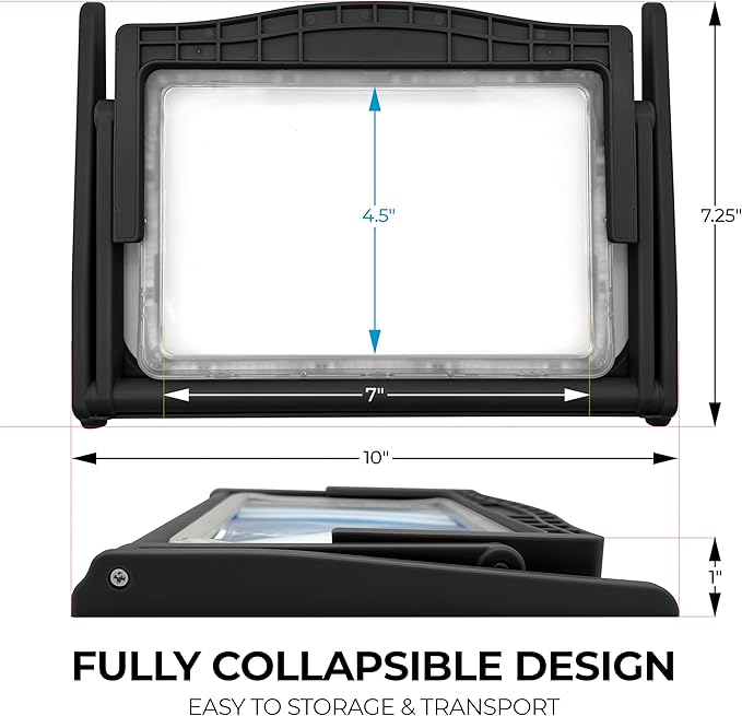 MAGNIPROS Patented 5X Large LED Page Magnifier with Detachable Hands-Free Stand, 3 Color Light Modes, Anti-Glare Lens for Eye Strain Relief β Perfect for Reading, Crafting, Low Vision & Seniors