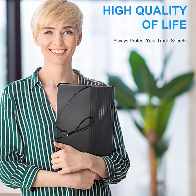 3 Pack Expanding File Folder with Blank Label, 12 Pocket Accordian File Organizer Document Storage Organizer, Desktop Accordion Folders File Keeper A4 Letter Size for Home School Office