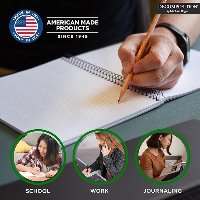 Decomposition Everglades College Ruled Spiral Notebook - 9.75 x 7.5 Journal with 160 Lined Pages - 100% Recycled Paper - Notebooks for School Supplies, Home & Office - Made in USA