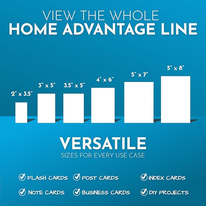 Home Advantage 5x7 Blank Index Cards - Our 50 Pack of Blank Notecards Use Heavy Duty Cardstock to Make Them Bleed Proof - These Plain Index Cards Make Perfect Blank Flashcards & Blank Note Cards