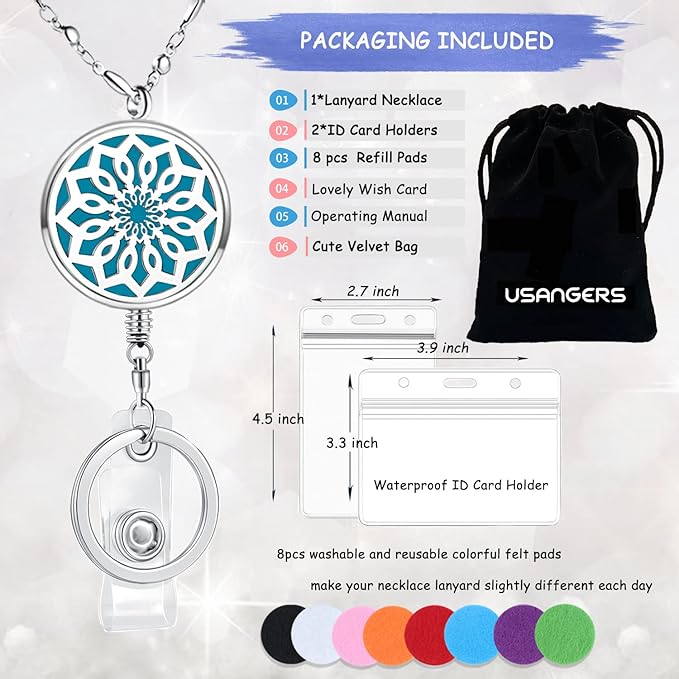 Retractable ID Badge Holder Retractable Lanyards for ID Badges Keys Women Teacher Lanyard Necklace Cute Nurse Badge Reel Diffuser Office Work Jewelry Silver Badge Lanyards for Women Flower