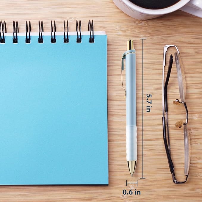 1.0mm Ballpoint Pens Retractable Cute Black Ink Pens with Silicone Grip Smooth Writing Suitable for Office, Note-taking (12 pcs)