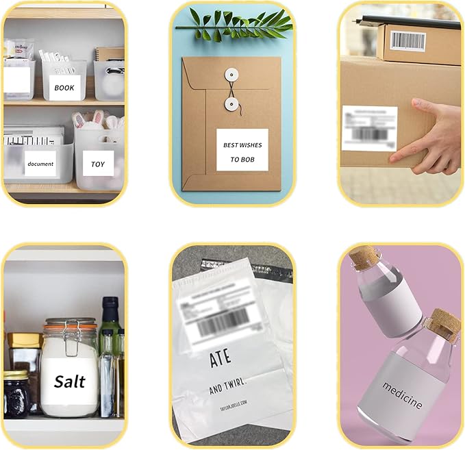 Coopaty 100 Sheets FBA Adderss Labels, 6 per Sheet 3-1/3" x 4" Label Stickers for Laser & Inkjet Printers, 6 Up Shipping Labels, 600 Printable White Sticker Paper