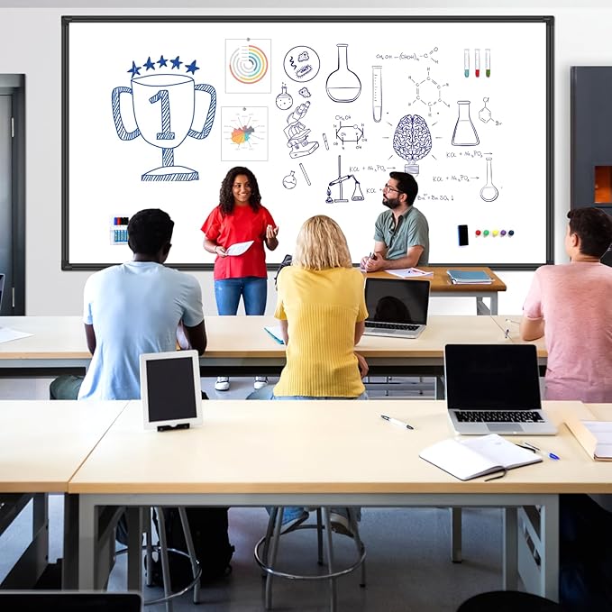 H-Qprobd 8'x4' Whiteboard Commercial-Grade Large Magnetic Dry Erase White Board for Wall - 96"x48" Presentation Boards for Business, Education & Government - Aluminum Frame Wall Mounted Whiteboard
