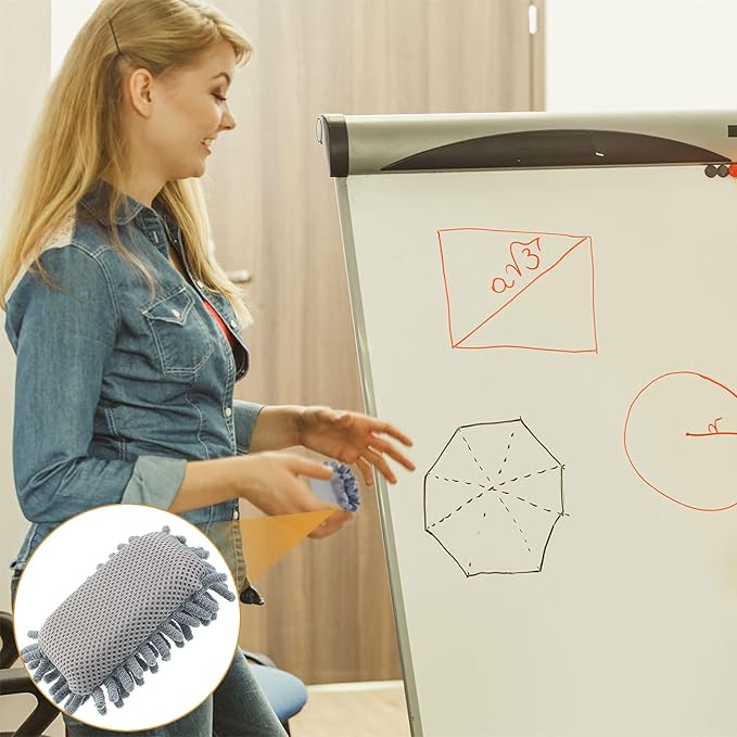 Zonon 4 Pieces Dry Erase Eraser Microfiber Shag Washable Whiteboard Eraser for Markers, Chalk, Classroom, Home and Office(Blue, Pink)