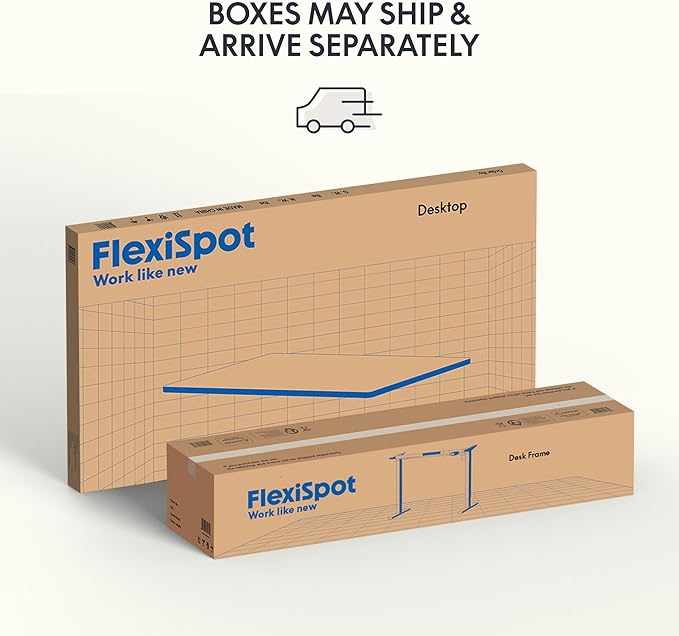 FLEXISPOT EN1 Whole-Piece Standing Desk - 48 x 30 Inches Electric Height Adjustable Sit Stand Desk (Black Frame + 48 in Mahogany Top, 2 Packages)