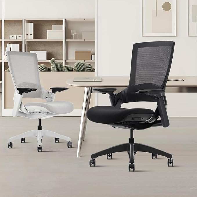 CLATINA Swivel Executive Chair, Adjustable Ergonomic Computer Chair with 3D Armrest and Lumbar Support, Mesh Backrest Task Chair for Home Office Conference Room