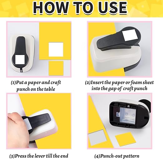 Square Hole Puncher Square Paper Punch Shape Punches for Paper Crafts