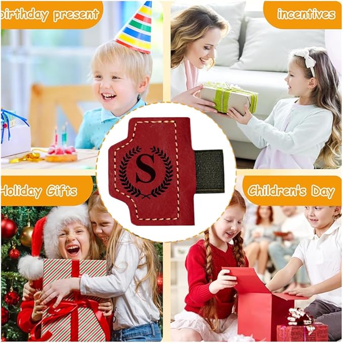 Custom Bookmark with Pen Holder 26 Letters Personalized Magnetic Leather Book Mark, Book Marker with Initials Pencil Clip for Sketch Pads for Men Women, Gifts for Book Lovers, Artists (Brown, J)