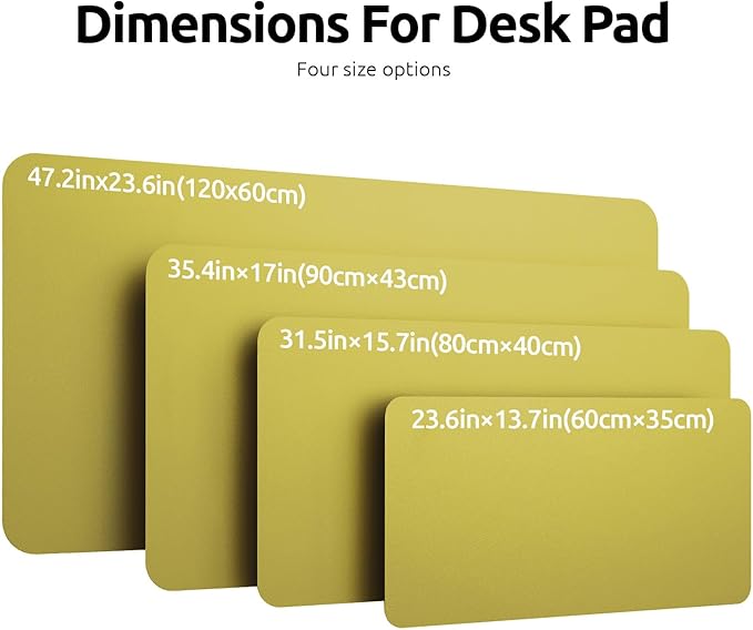 YSAGi Leather Desk Protector, Office Mat, Large Mouse Mat, Non-Slip PU Leather Blotter, Laptop Desk Pad, Waterproof Writing Pad for Office and Home (Olive Green, 35.4" x 17")