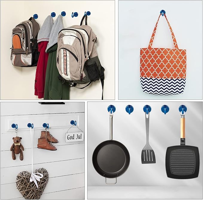 DIYMAG Blue Magnetic Hooks, 150 LB Heavy Duty Strong Magnets with Hooks, Strong Rare Earth Neodymium Magnet Magnetic Hooks for Cruise Cabins Cruise Ship Essentials 20 Packs