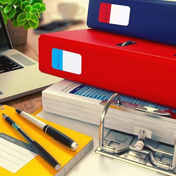 Jovitec 800 Pieces File Tabs Sticky Index Tabs 1 Inch and 2 Inch Writable and Repositionable Filing Tabs Color Tabs for Page Binders Folder Notebooks Book Markers Reading Notes Classify Files
