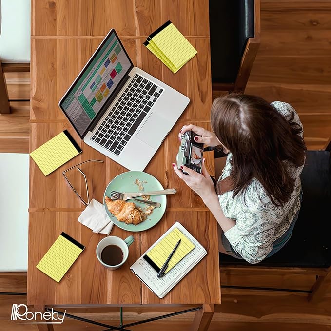 8 Pack Small Note Pads 3x5 In, College Ruled 3 x 5'' Notepads Server Note Pads, Micro Perforated Small Pocket Size Notebook Mini Writing Pads Memo Pads of Lined Paper Notepad Narrow Ruled Scratch Pads