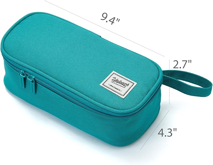 Pencil Case Pouch Box Bag School Supplies Girls Boys Kids, Cute Preppy Stuff Large Big Capacity Aesthetic Pen Organizer, Back to College Stationary, Teal, Standard Stlye, 1800ml