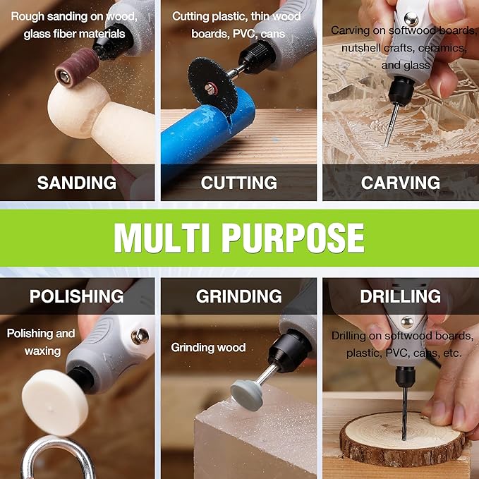 WORKPRO Cordless Rotary Tool Kit with 71pcs Accessories, 3 Variable Speeds, USB Rechargeable Mini Rotary Tool for Engraving, Sanding, Polishing, Carving, Cutting, DIY Crafts