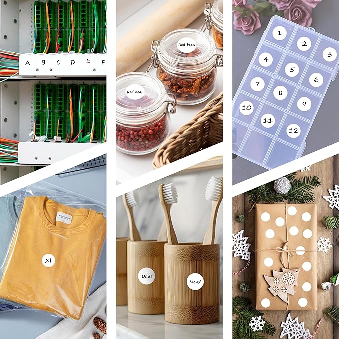 PARLAIM 0.75 inch Diameter Colored Dot Stickers 4 Rolls Pack 4000pcs White Round Label Color Coding Marking Stickers Permanent Adhesive for Garage Sale