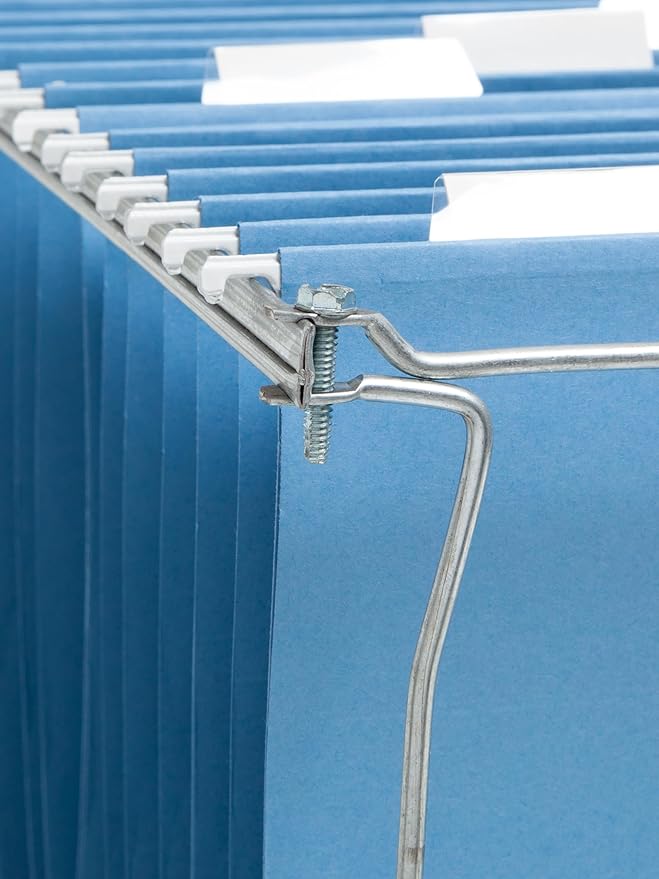 Smead Heavy Duty Steel Hanging File Folder Frame, Letter Size, Gray, Adjustable Length 23" to 27", 2 per Pack (64872)