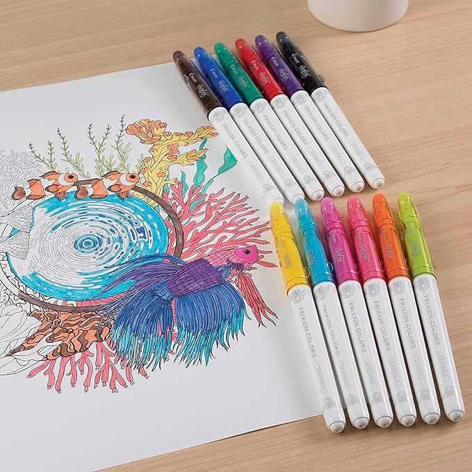 Pilot, FriXion Colors Erasable Marker Pens, Bold Point, Tub of 36, Assorted Colors