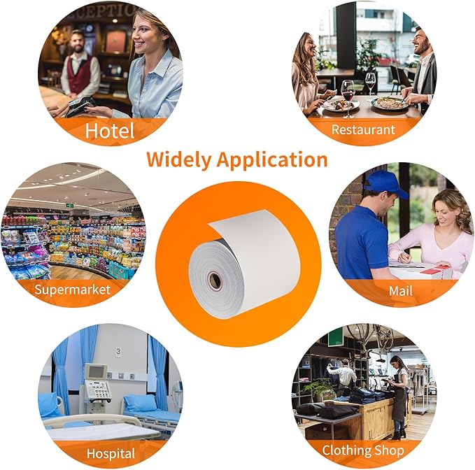 CLASSY Thermal Paper 3 1/8 x 230ft, 10 Rolls Receipt Paper for Cash Registers Printer, ATM Machine,Compatible with Wide Range of POS Systems for Small Business,BPA Free