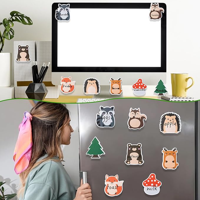 30 Pack Woodland Animals Sticky Notes, Total 600 Sheets, Cartoon Owl Squirrel Rabbit Shaped Self Sticky Memo Pads for Office School Student Kids Class Birthday Party Favors Goodies Bag Fillers